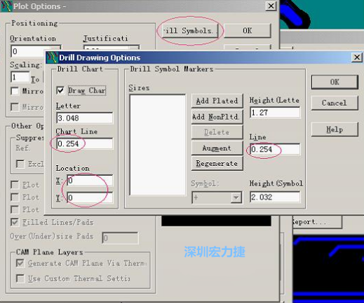 轉(zhuǎn)孔圖時(shí)也需在Customize Document欄點(diǎn)擊Option，在彈出的Plot Options-窗口中選擇Drill Symbols